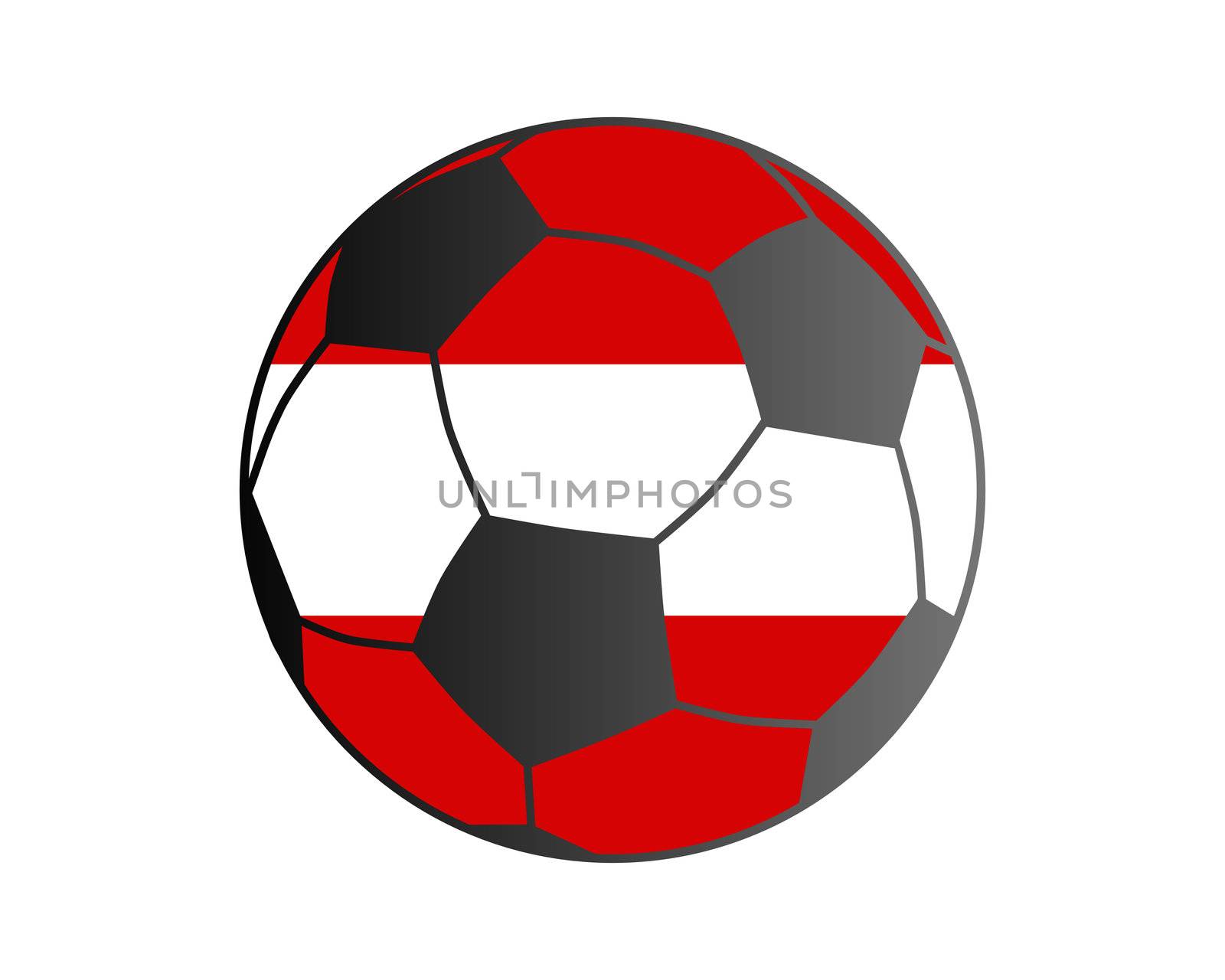 Flag of Austria and soccer ball by rbiedermann