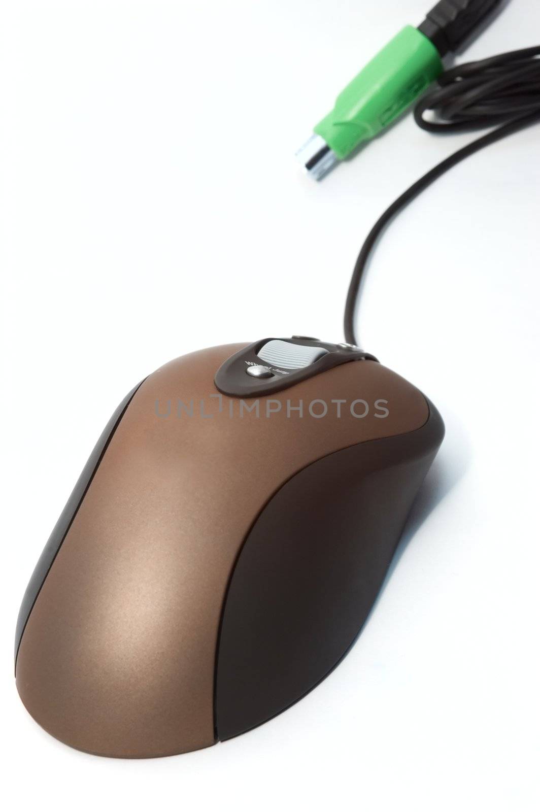 Computer modern laser mouse in isolated background