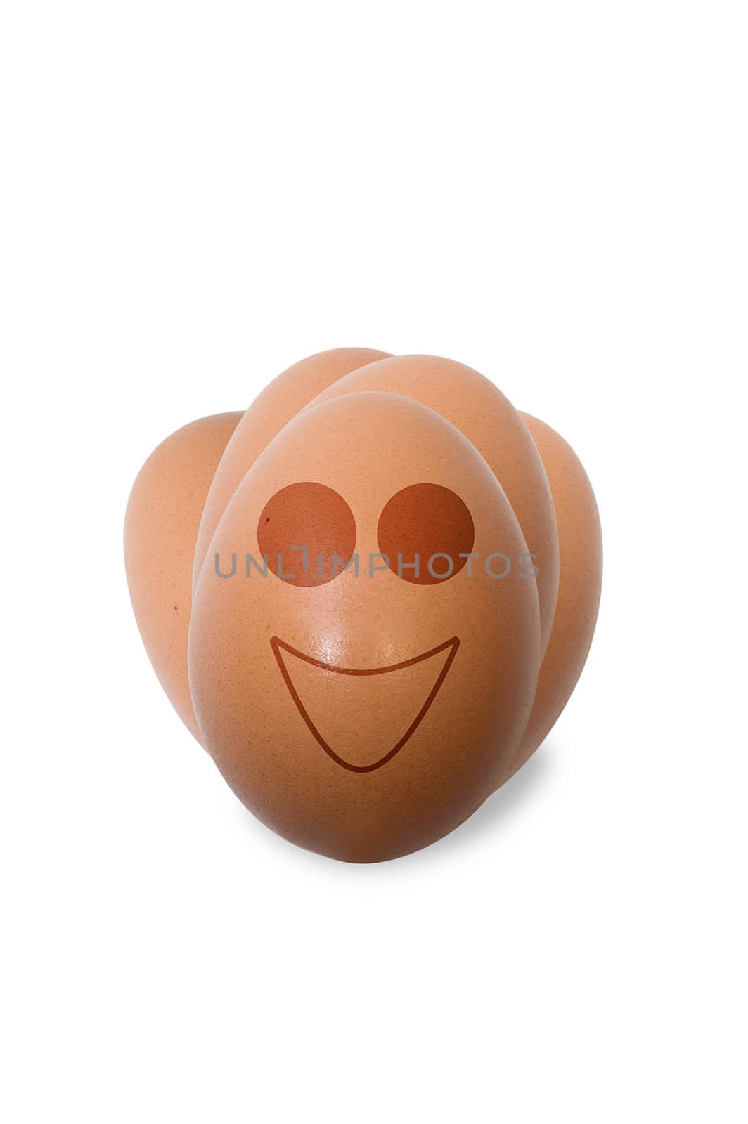 Funny eggs on white background