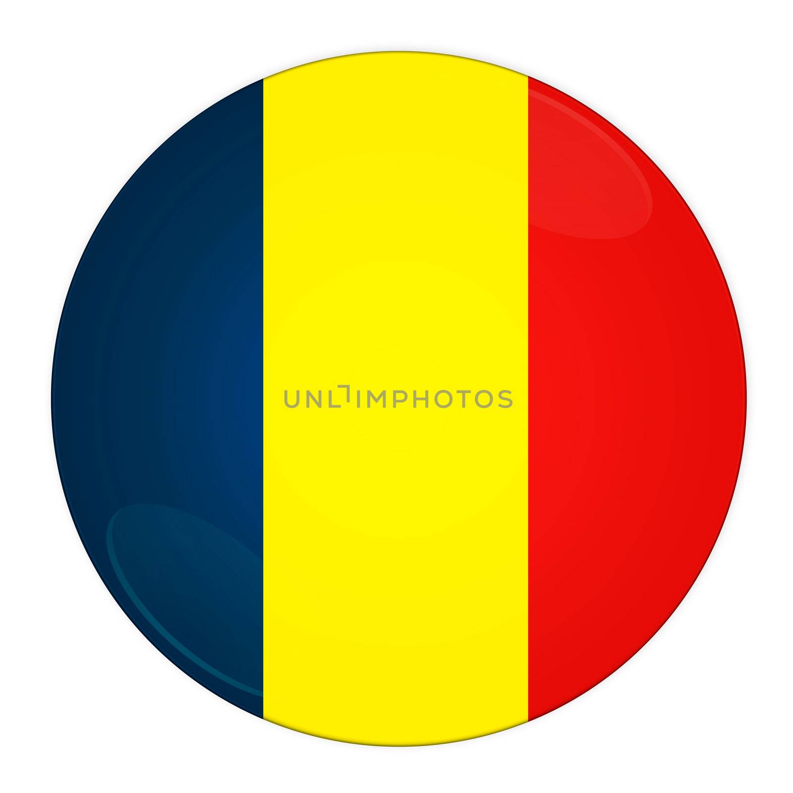 Abstract illustration: button with flag from Chad country