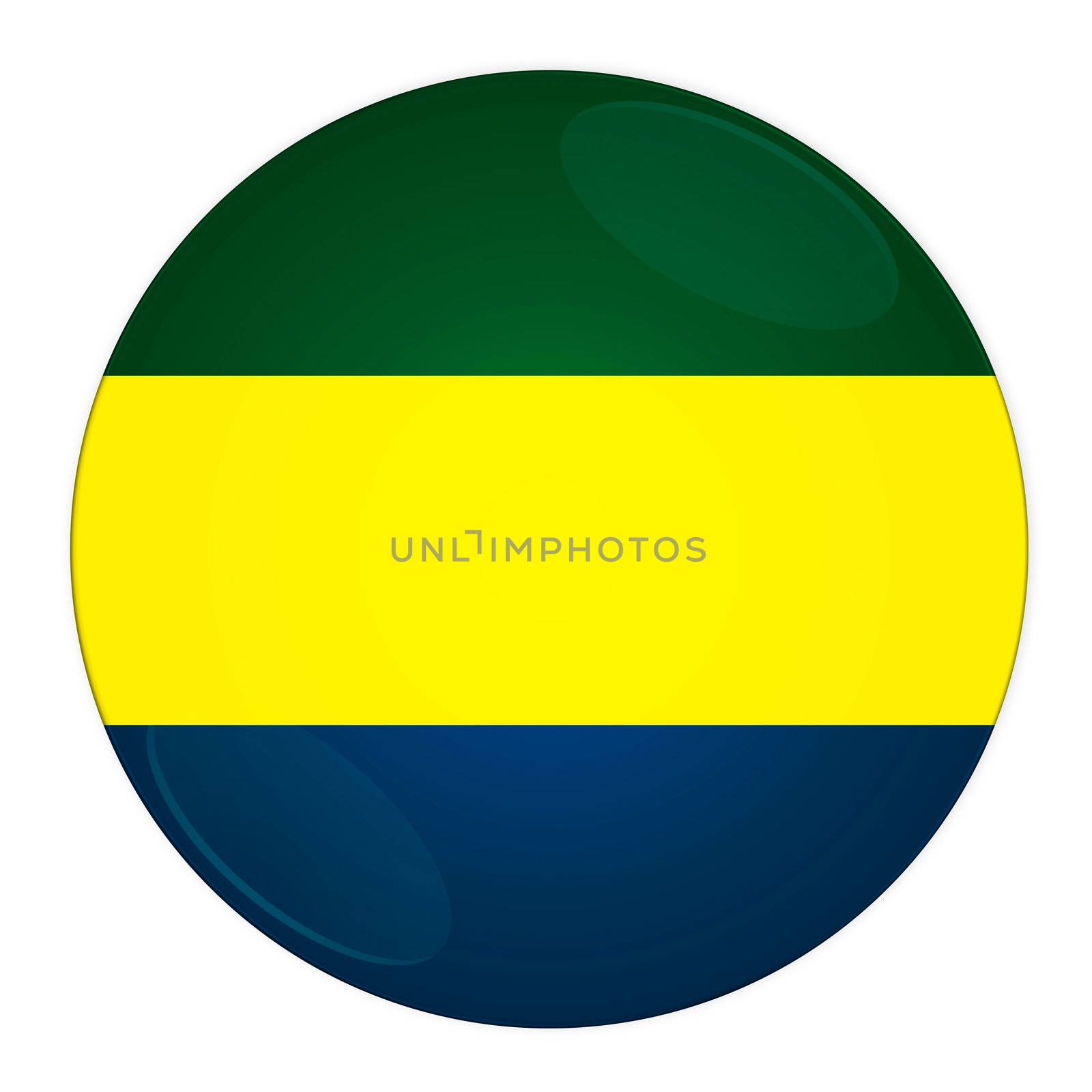 Abstract illustration: button with flag from Gabon country