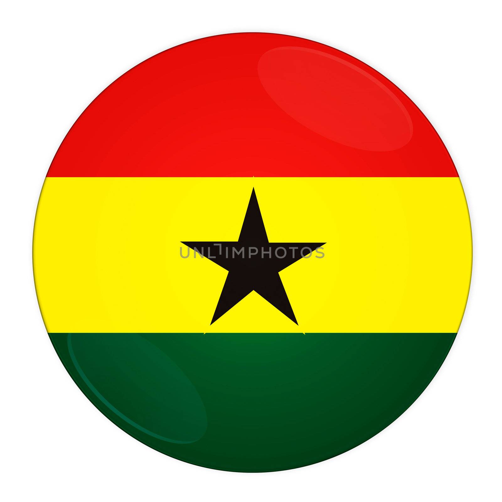 Abstract illustration: button with flag from Ghana  country