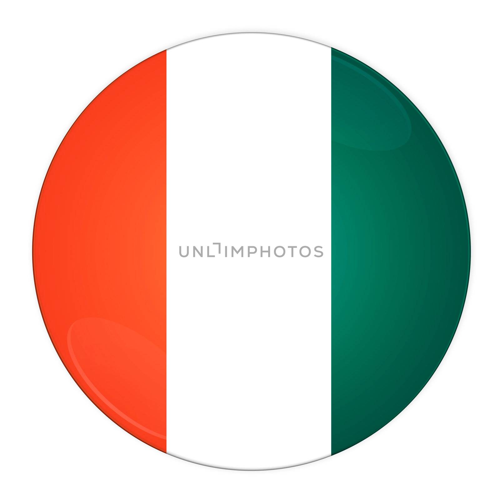 Abstract illustration: button with flag from Cote d'Ivoire country
