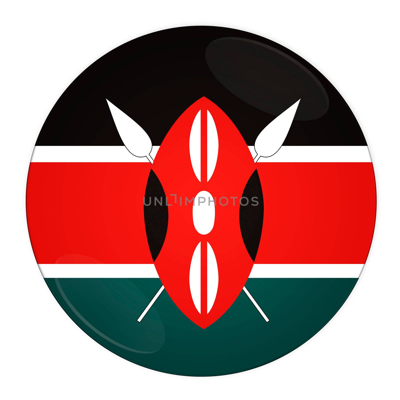 Kenya button with flag by rusak