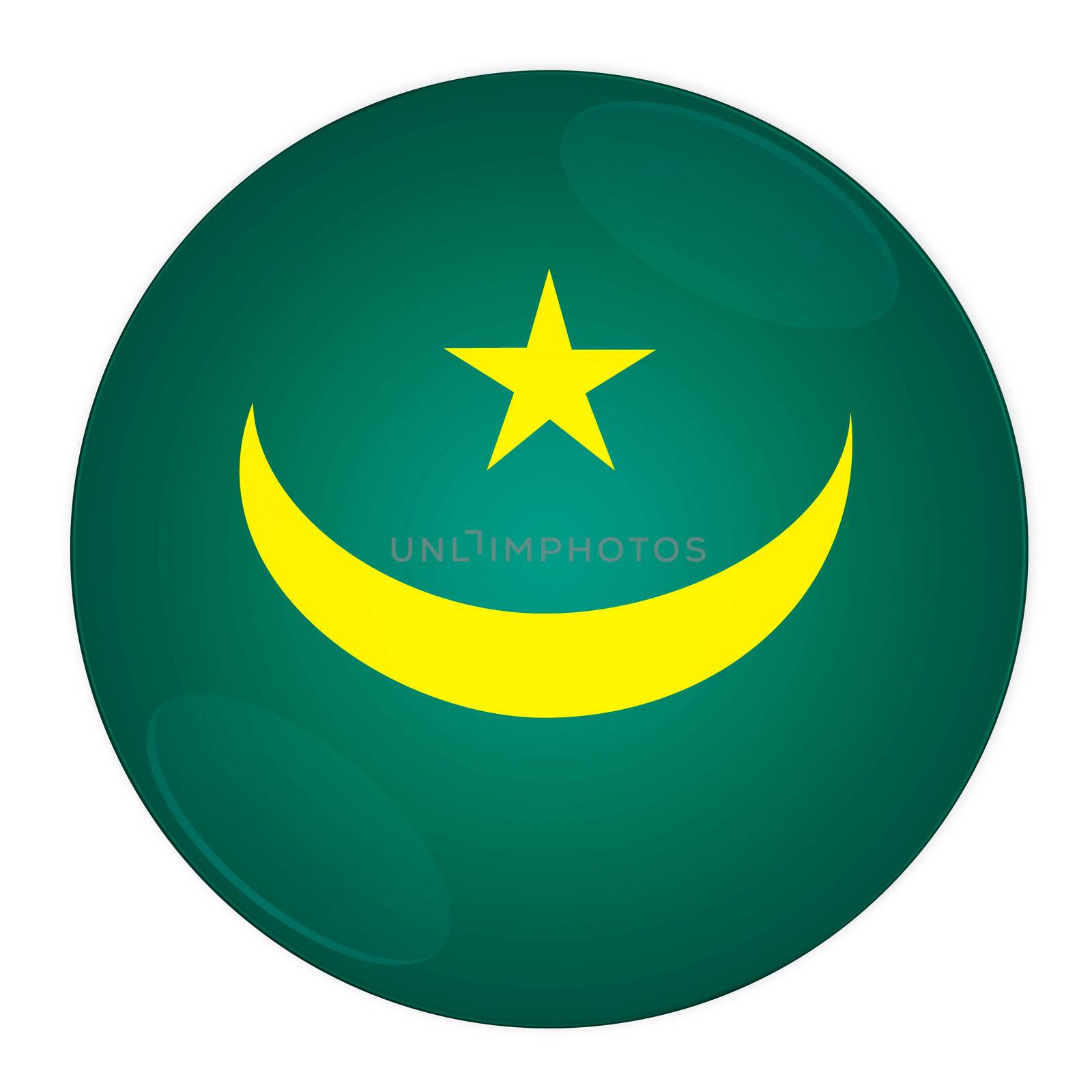 Mauritania button with flag by rusak