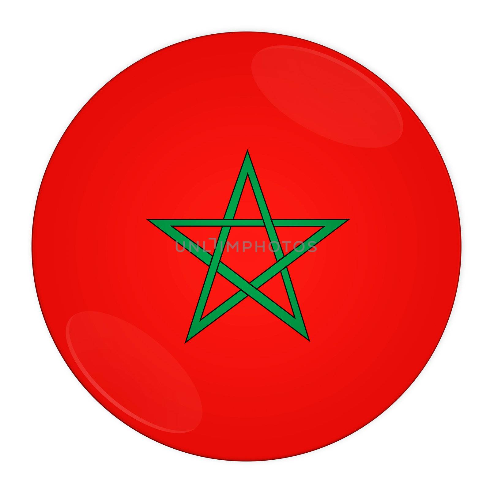 Morocco button with flag by rusak