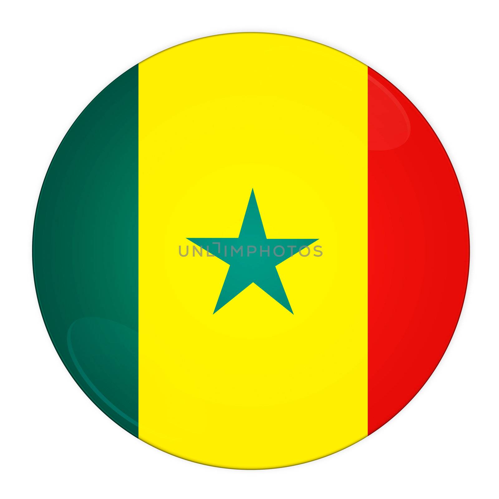 Abstract illustration: button with flag from Senegal country
