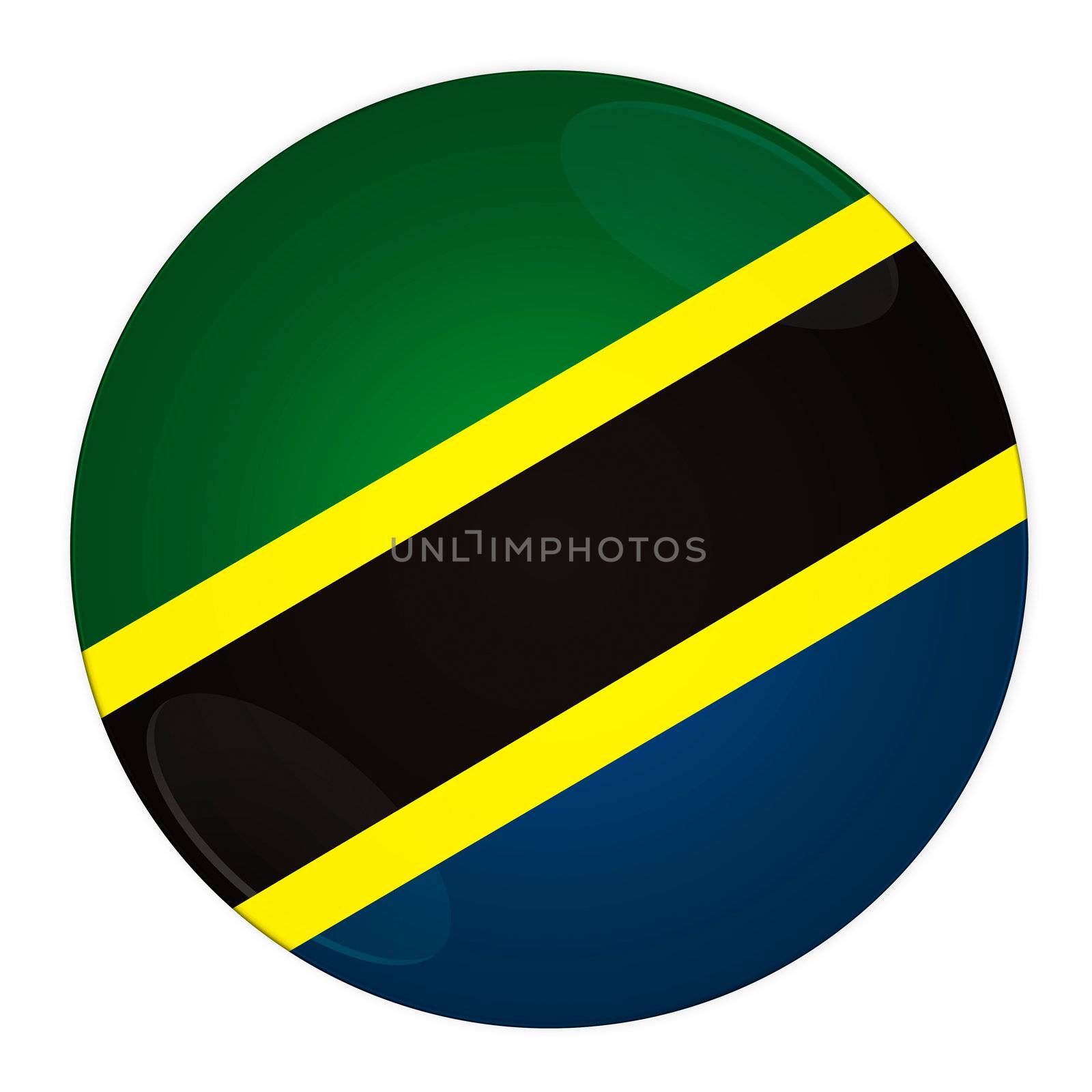 Tanzania button with flag by rusak