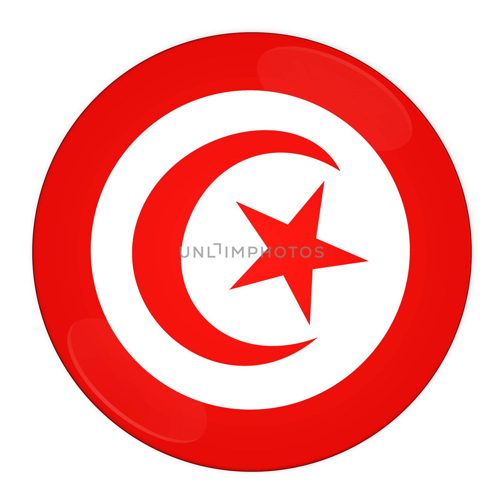 Abstract illustration: button with flag from Tunisia country