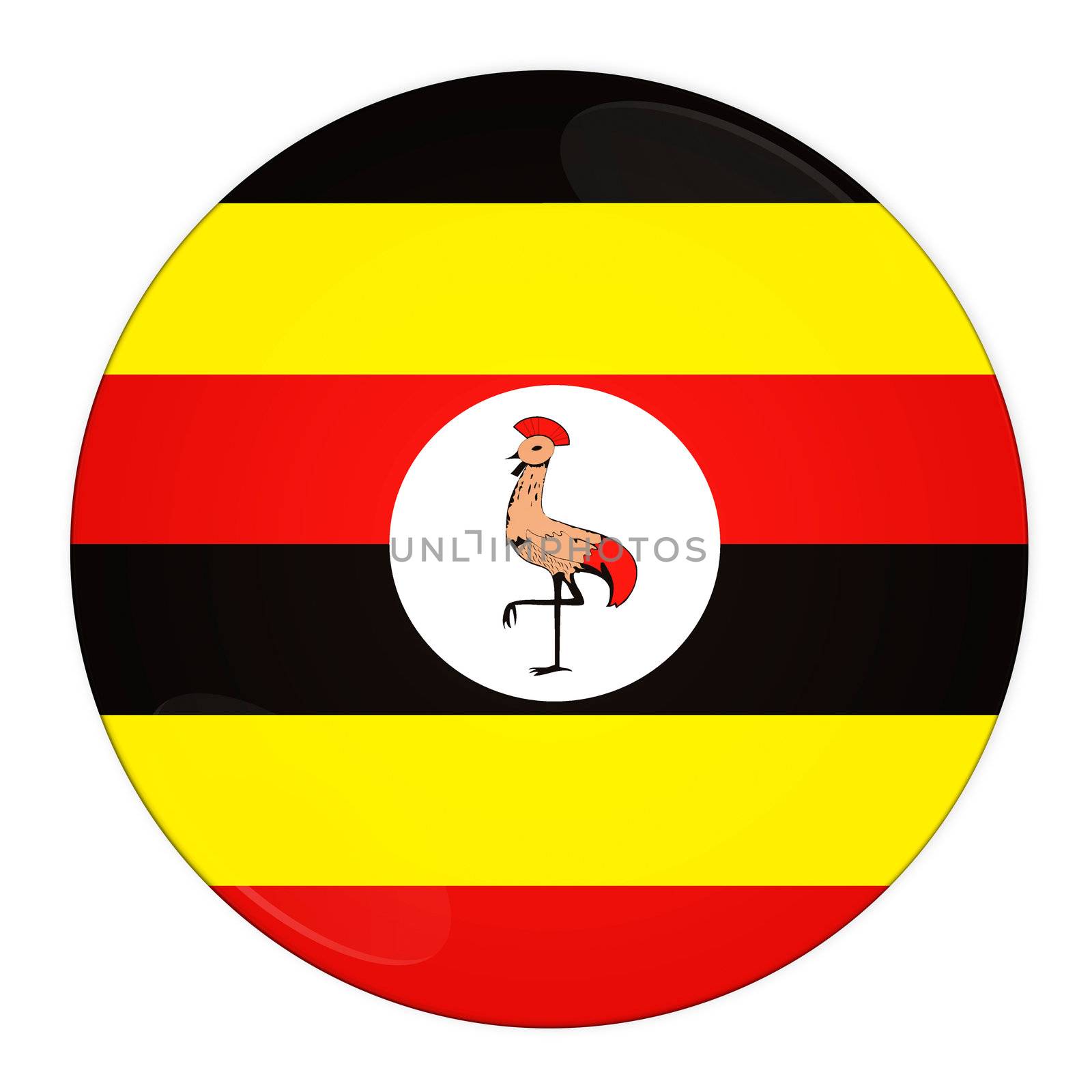 Uganda button with flag by rusak