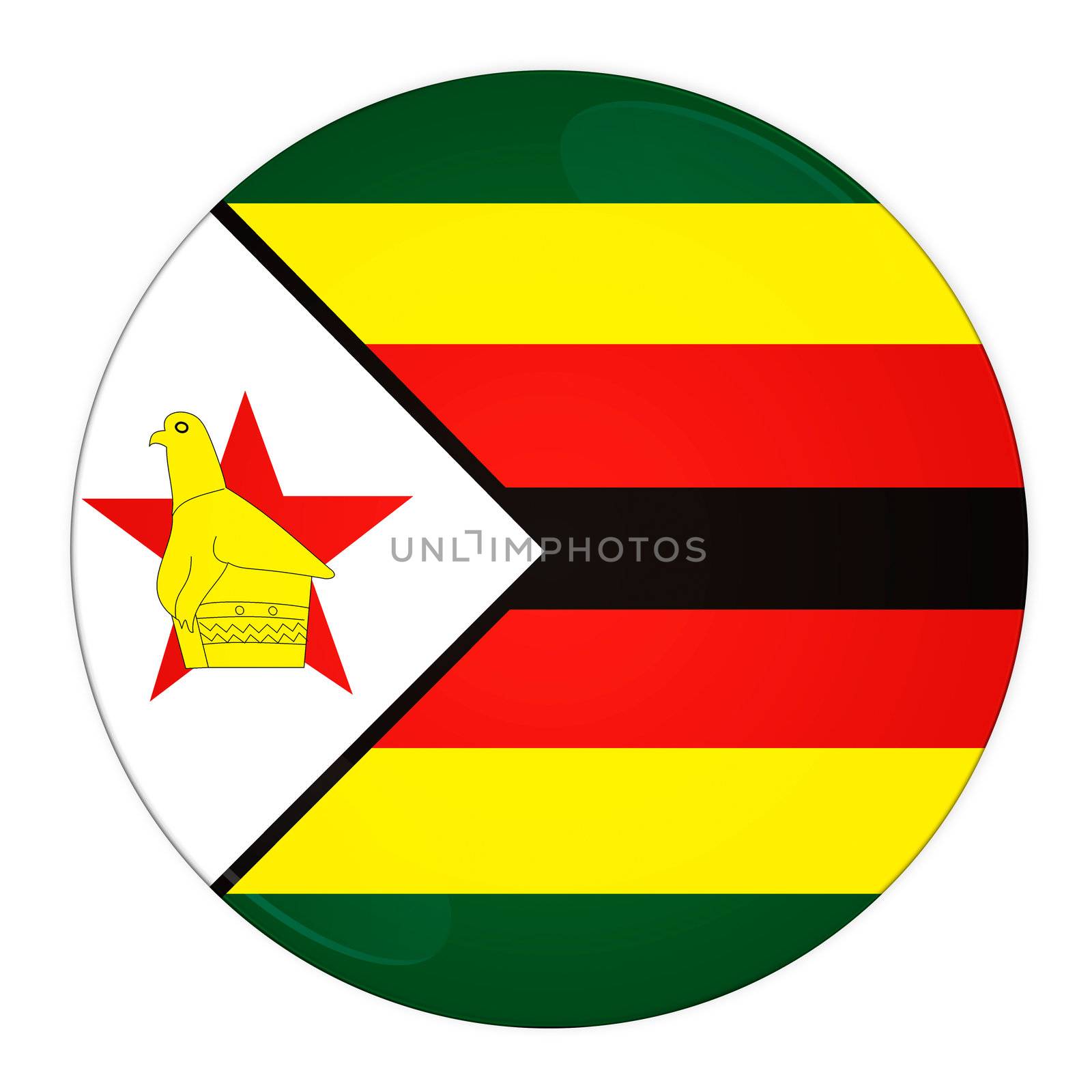 Zimbabwe button with flag by rusak