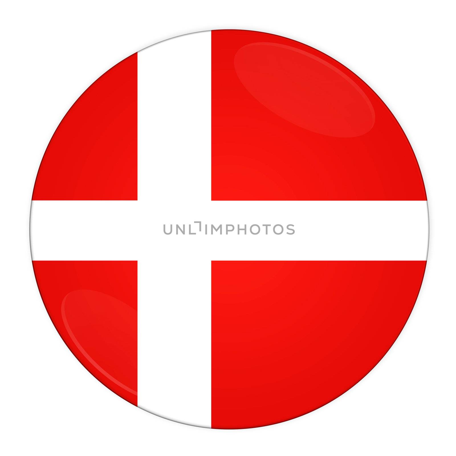 Abstract illustration: button with flag from Denmark country