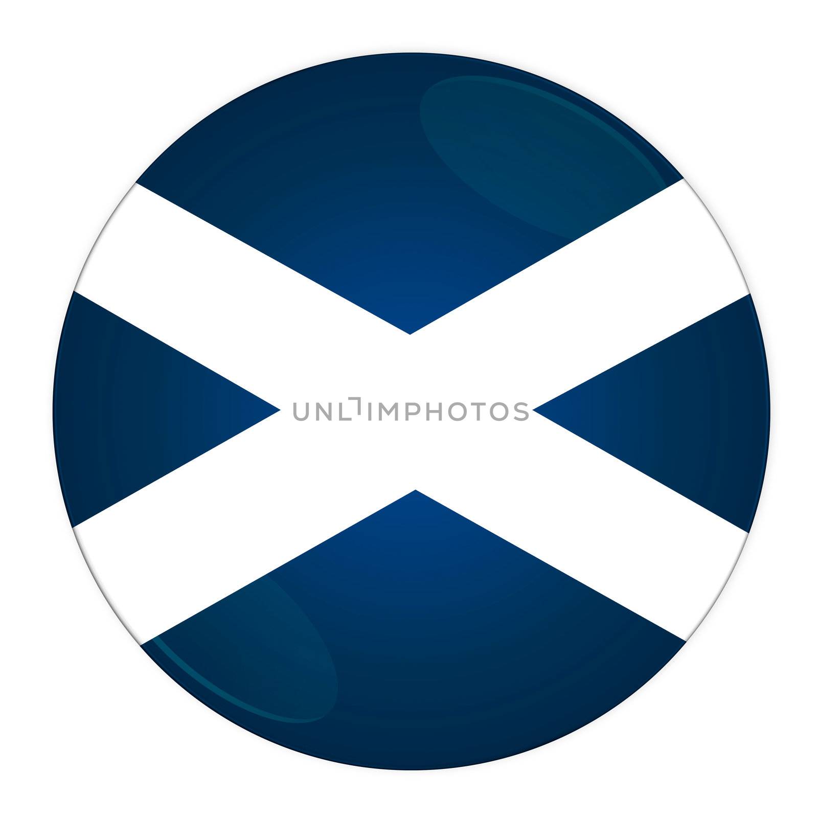 Abstract illustration: button with flag from Scotland country