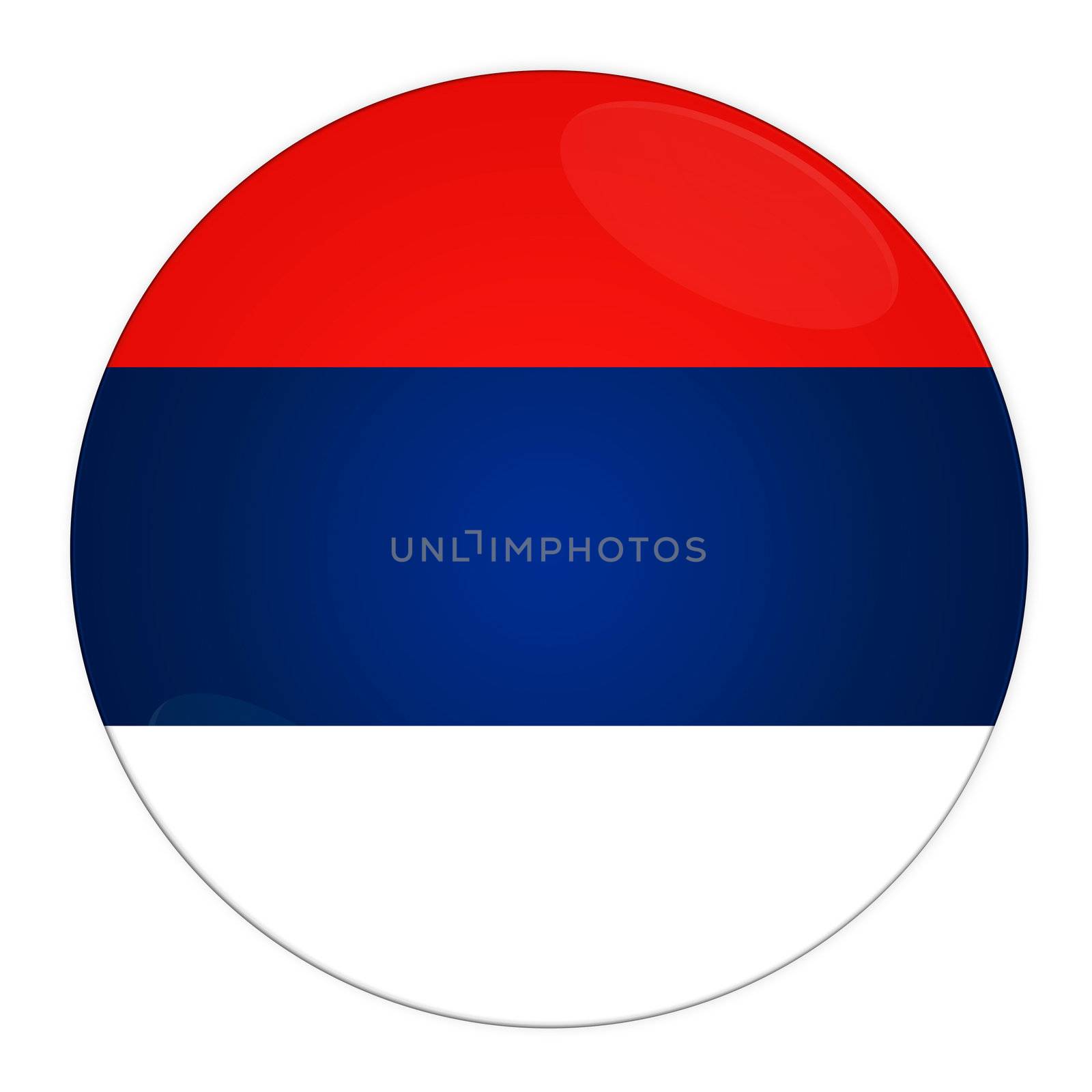 Abstract illustration: button with flag from Serbia country