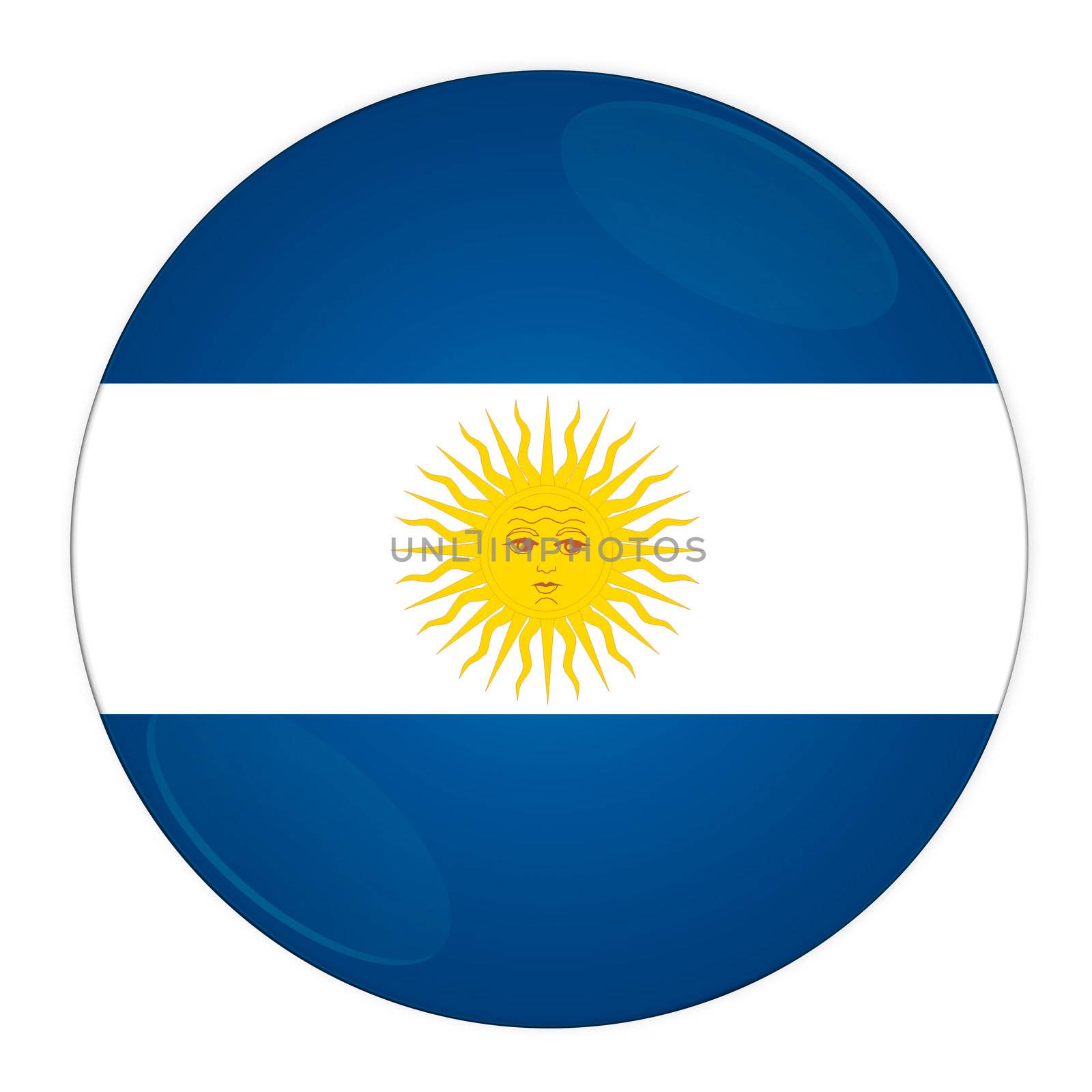 Abstract illustration: button with flag from Argentina country

