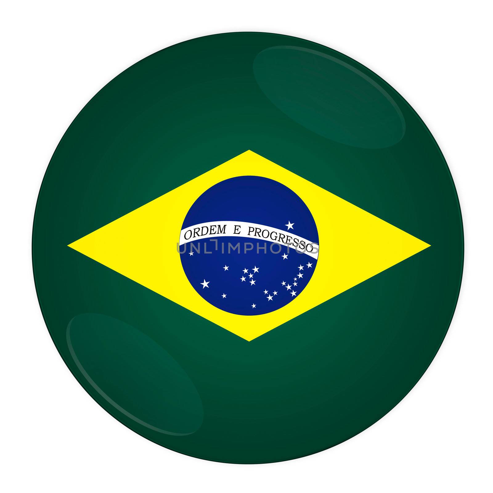 Brazil button with flag by rusak