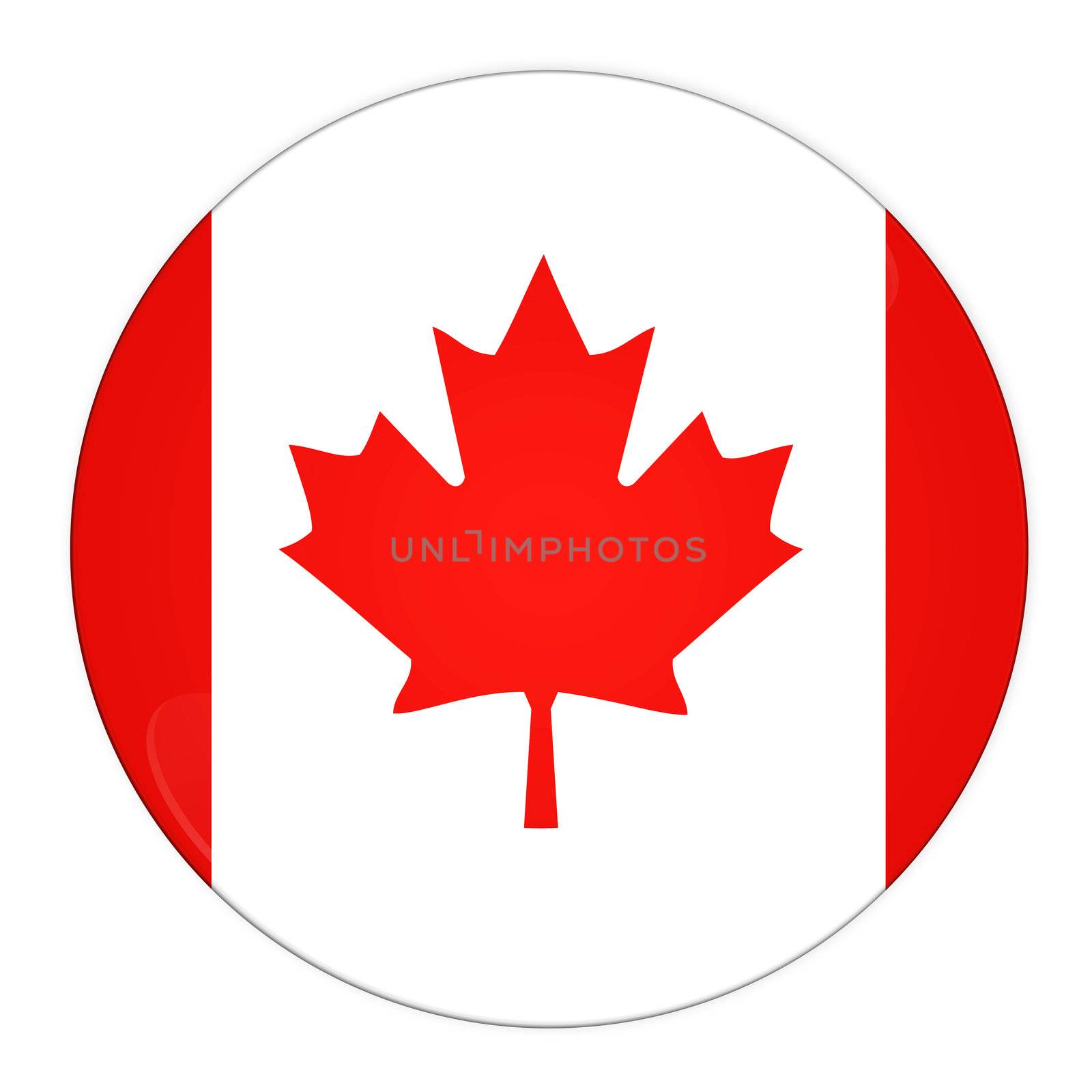 Abstract illustration: button with flag from Canada country