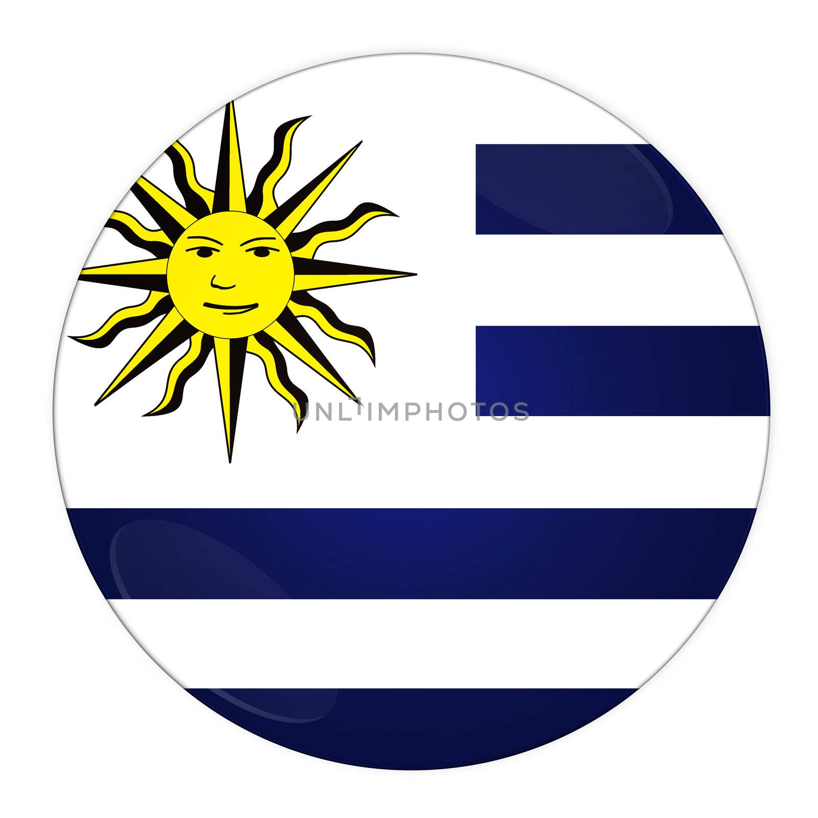 Abstract illustration: button with flag from Uruguay country