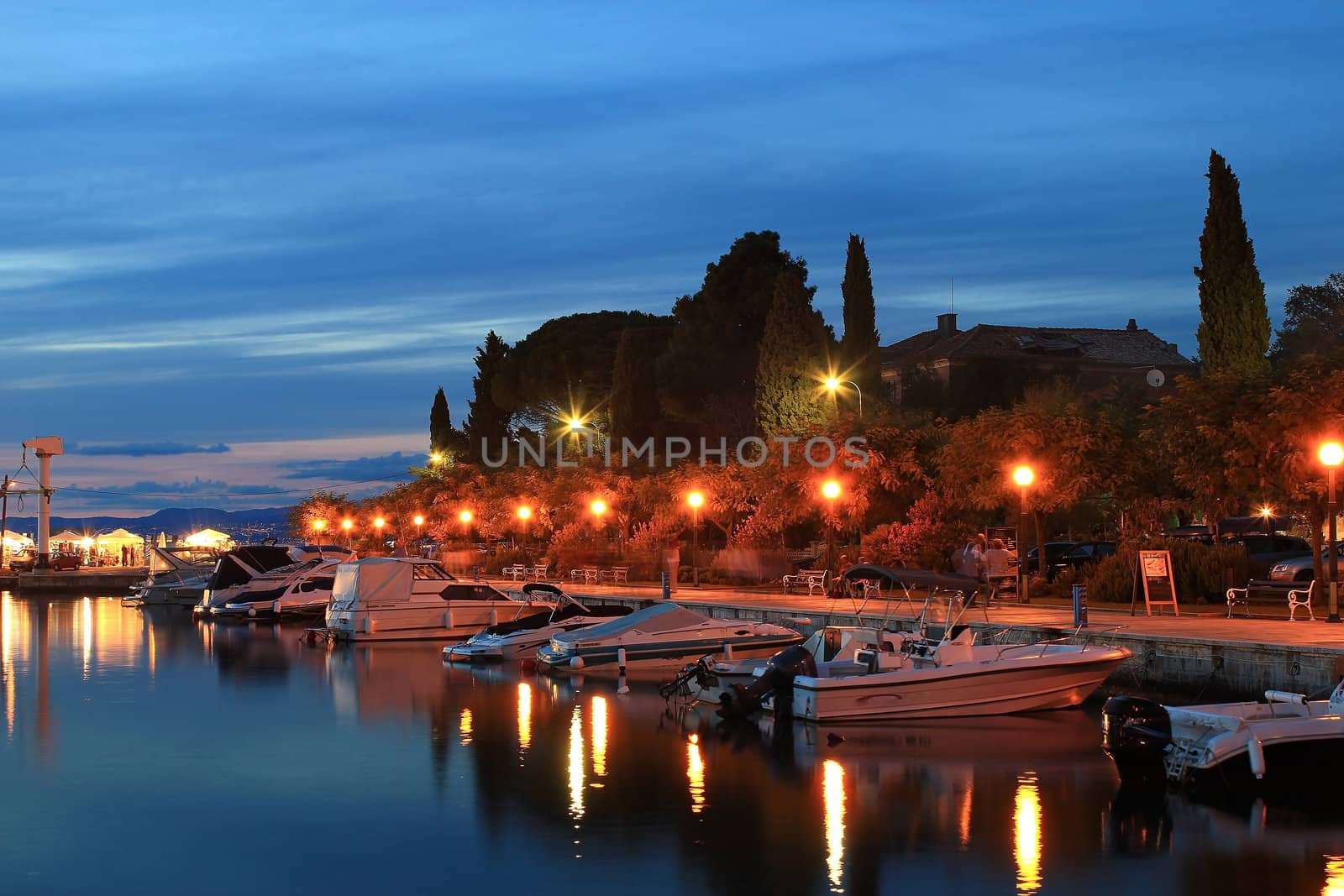 Hot summer evening in town of Malinska, Island of Krk