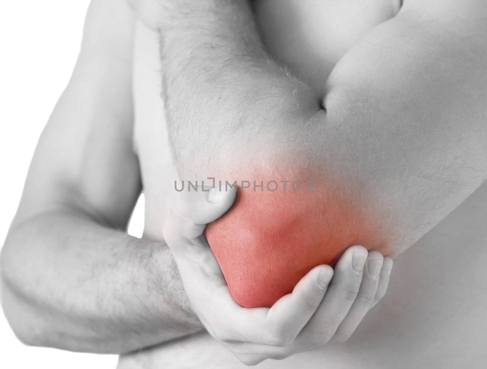 young man having pain in his elbow