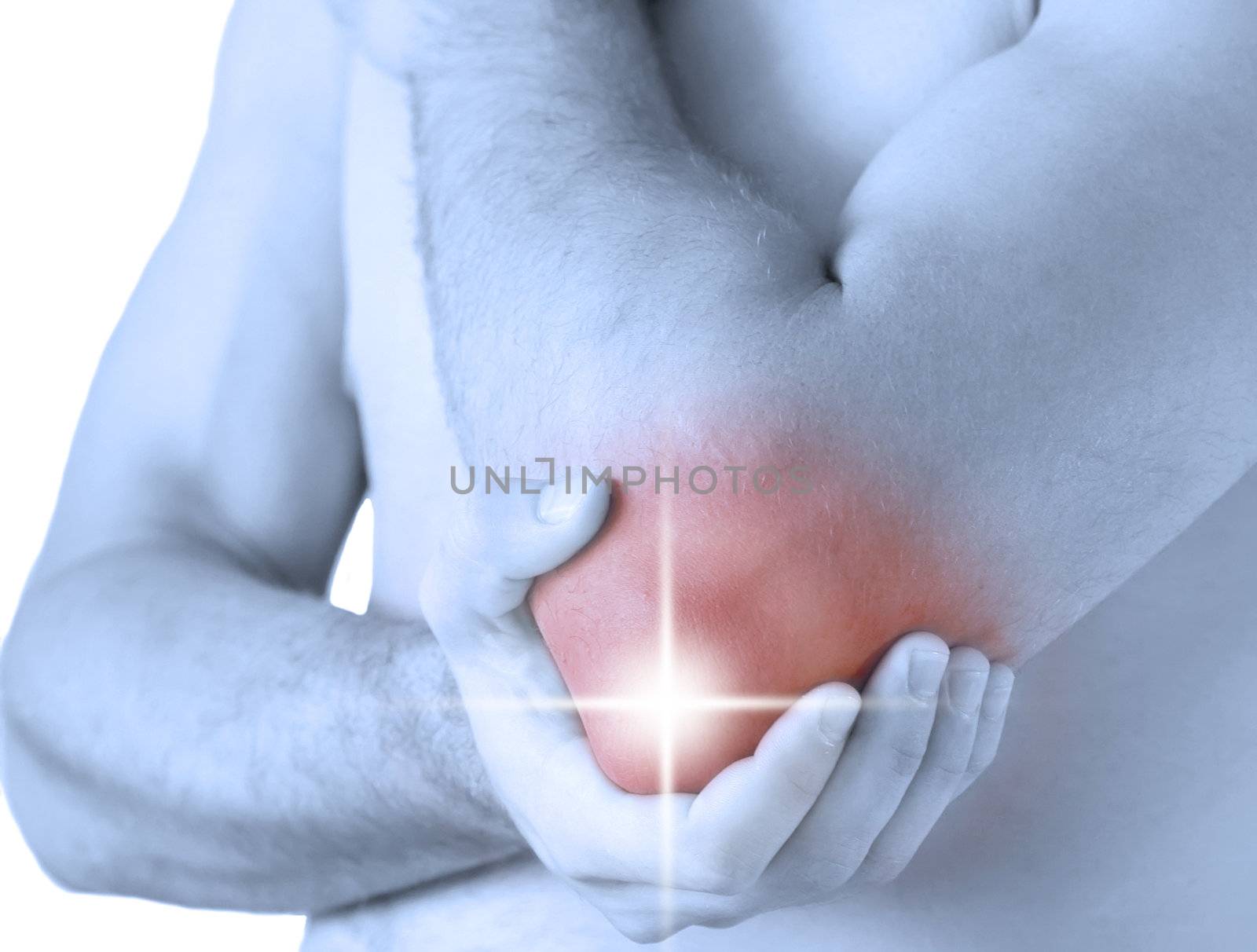 young man having pain in his elbow
