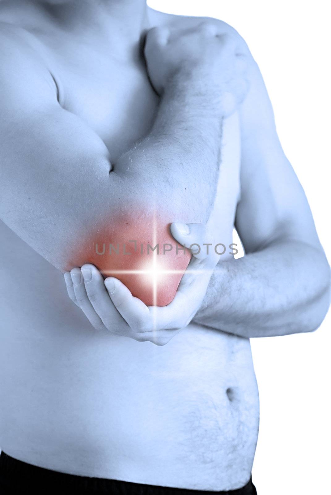 young man having pain in his elbow