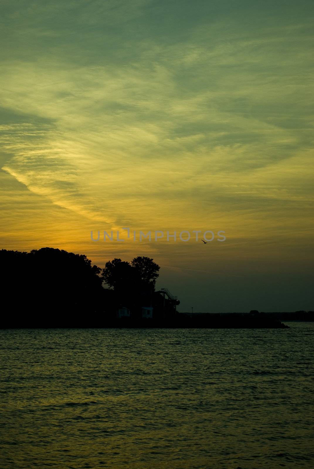 green blue sunset at Black Sea Bulgaria