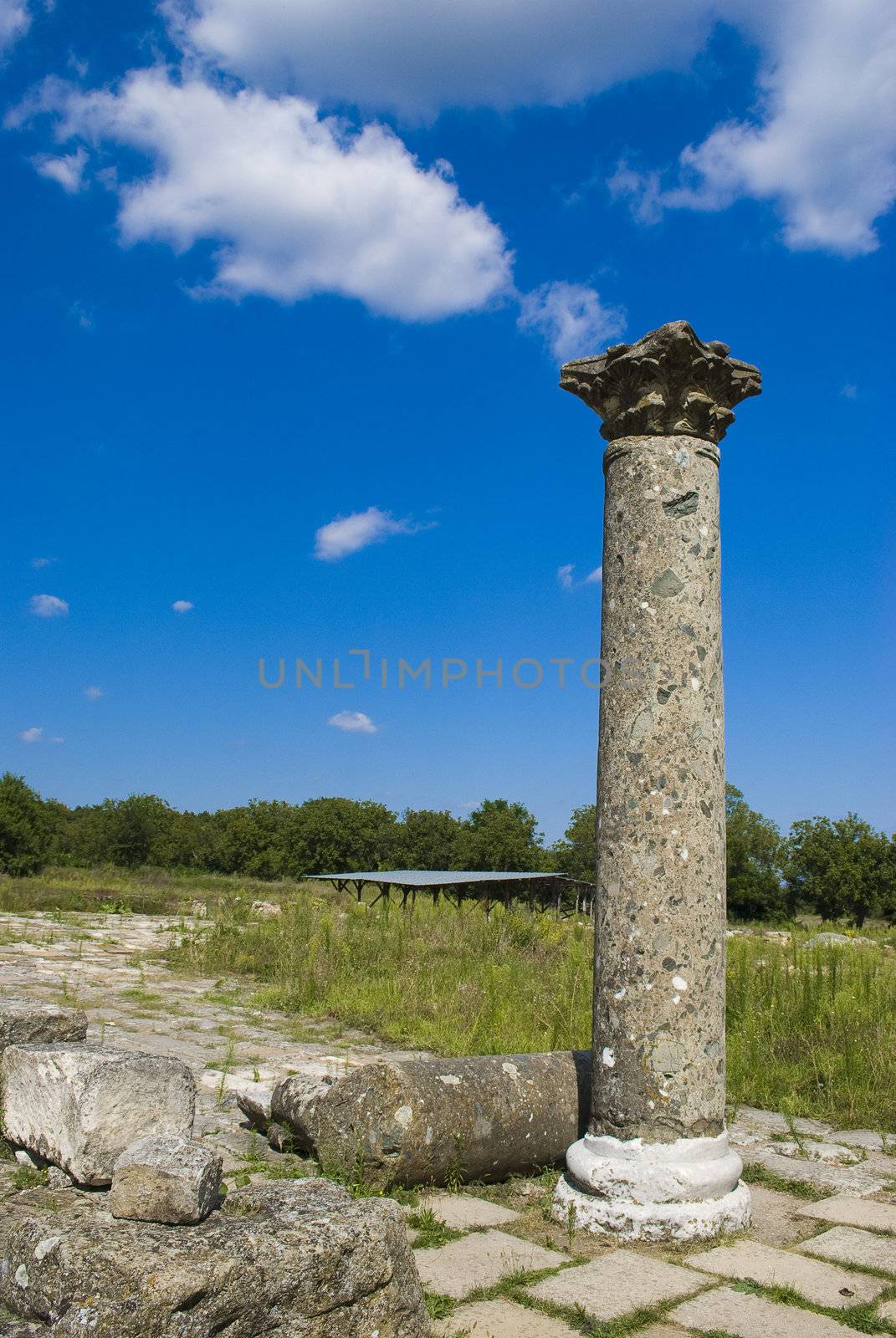 Ancient ruins Veliki Preslav Bulgarian landmark