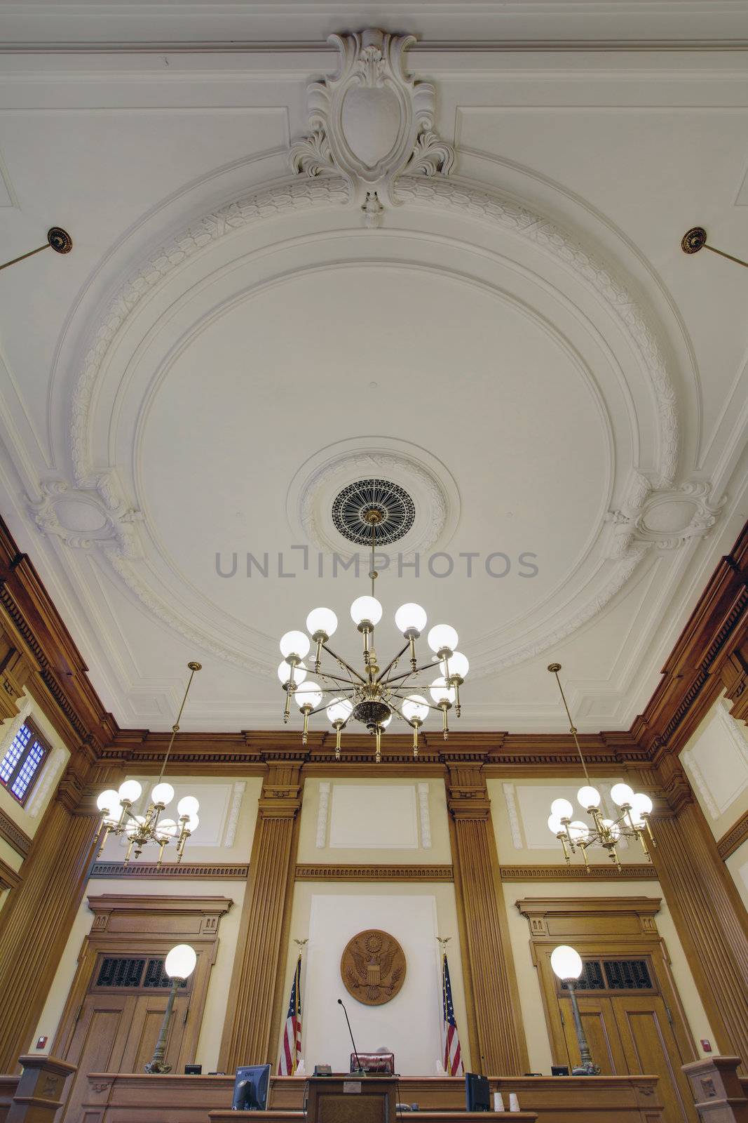 Baroque Ceiling above Courtroom in Pioneer Courthouse Portland Oregon