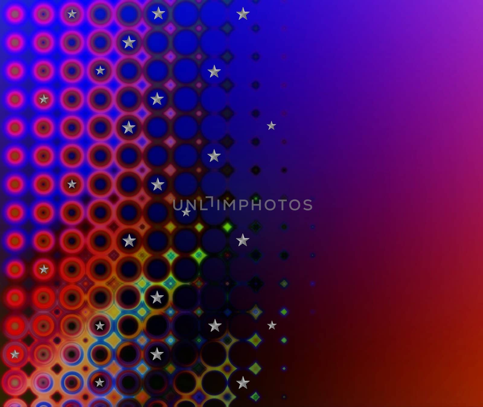 Abstract colourful background with little silver stars