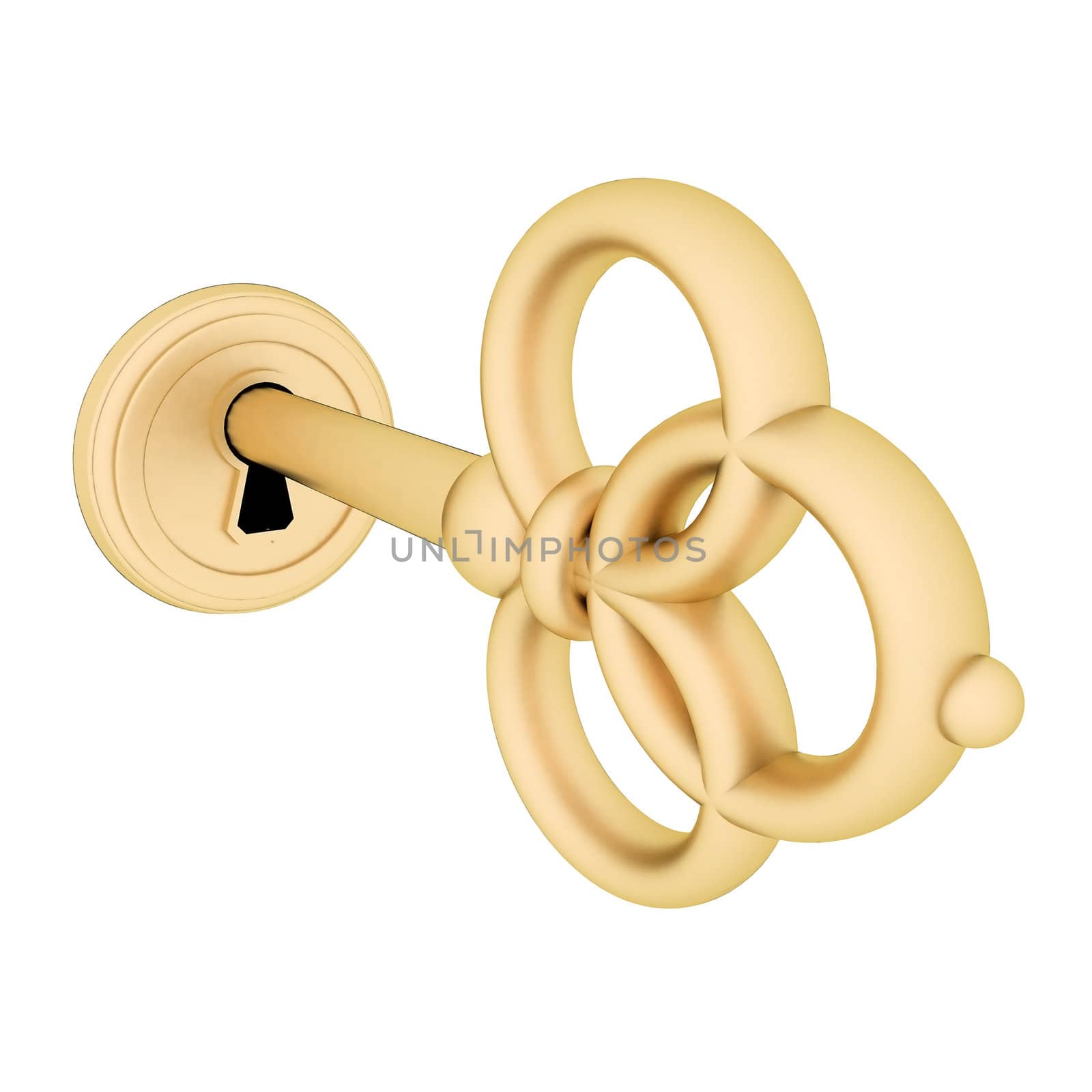 image key in the keyhole on a white background
