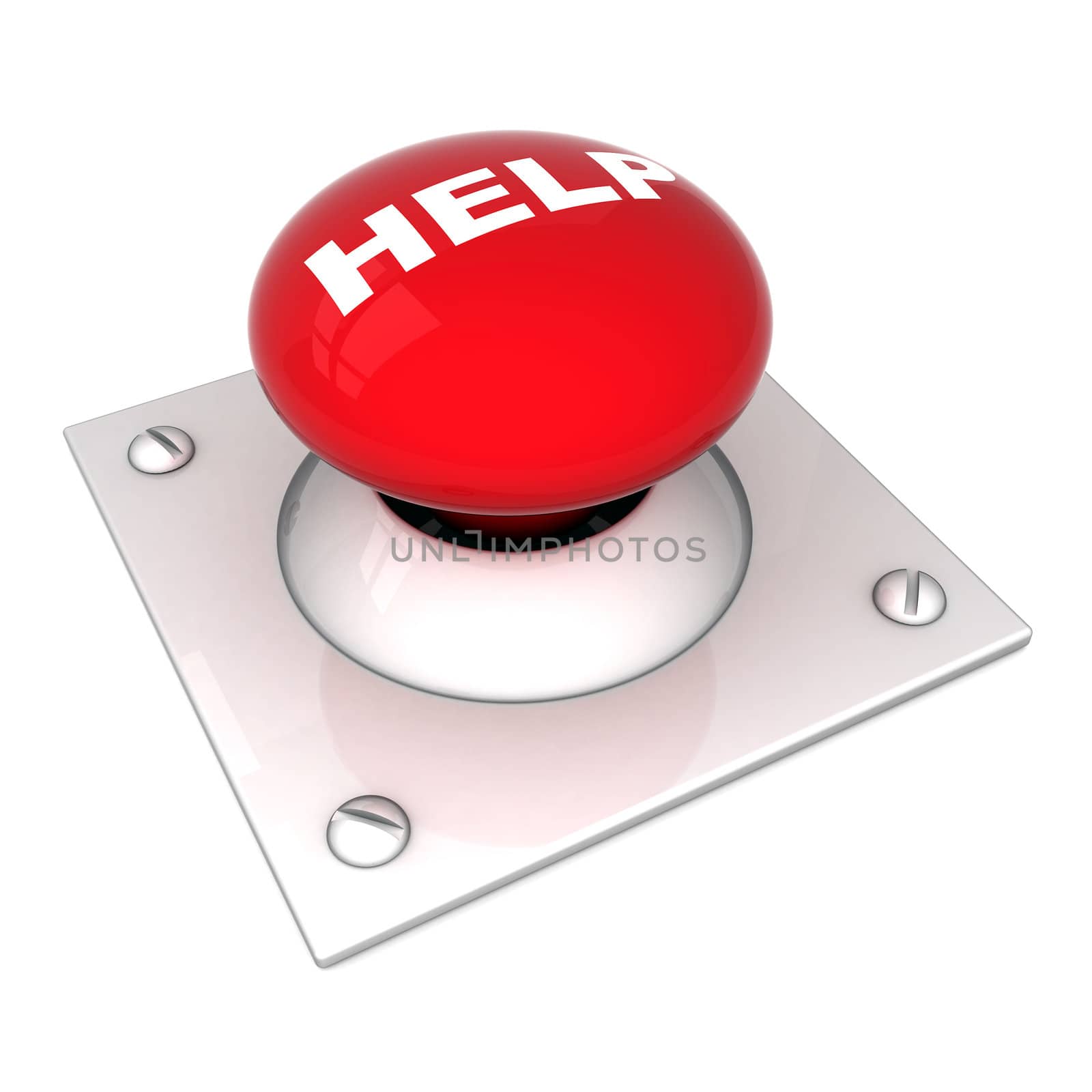 image the red button on a white background