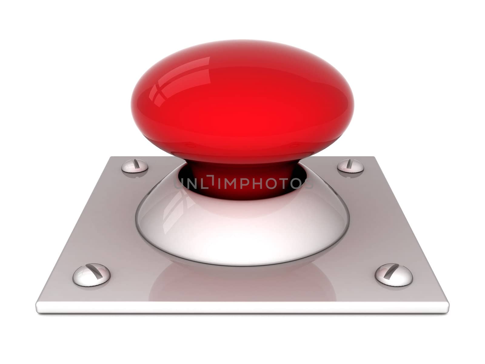 image the red button on a white background