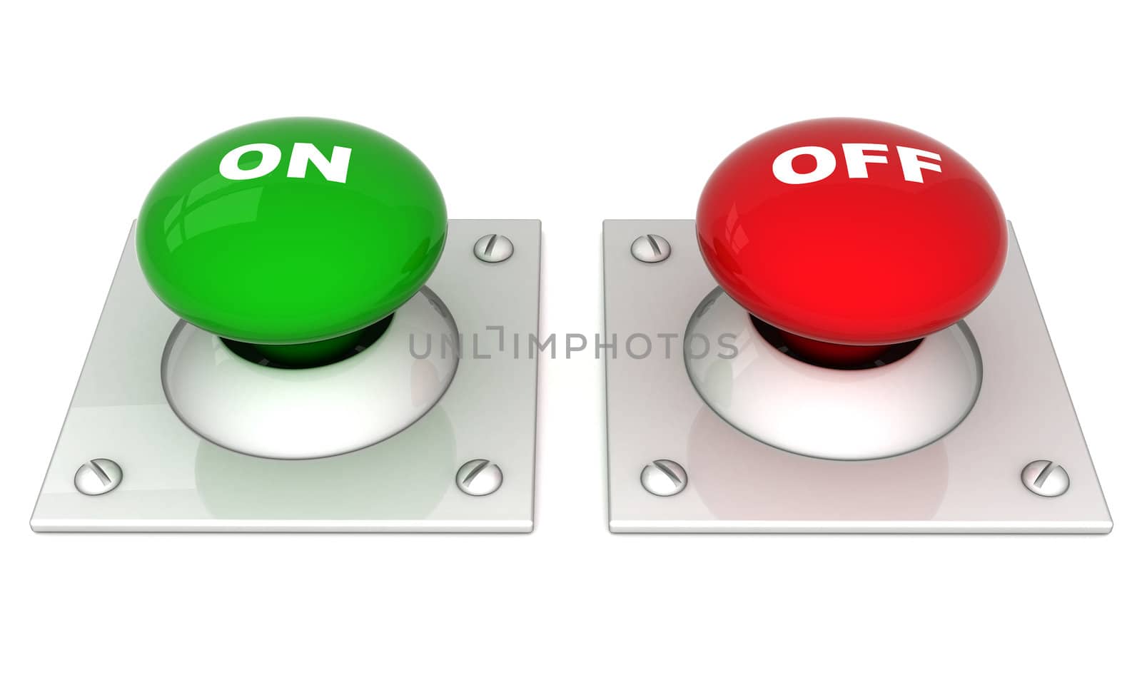 image the red button on a white background