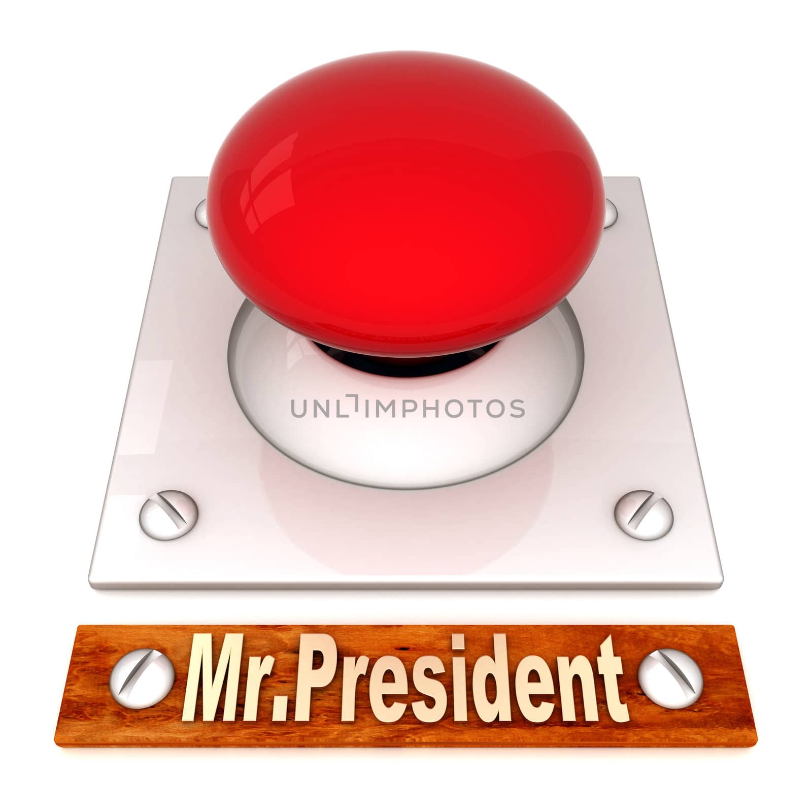 image the red button on a white background