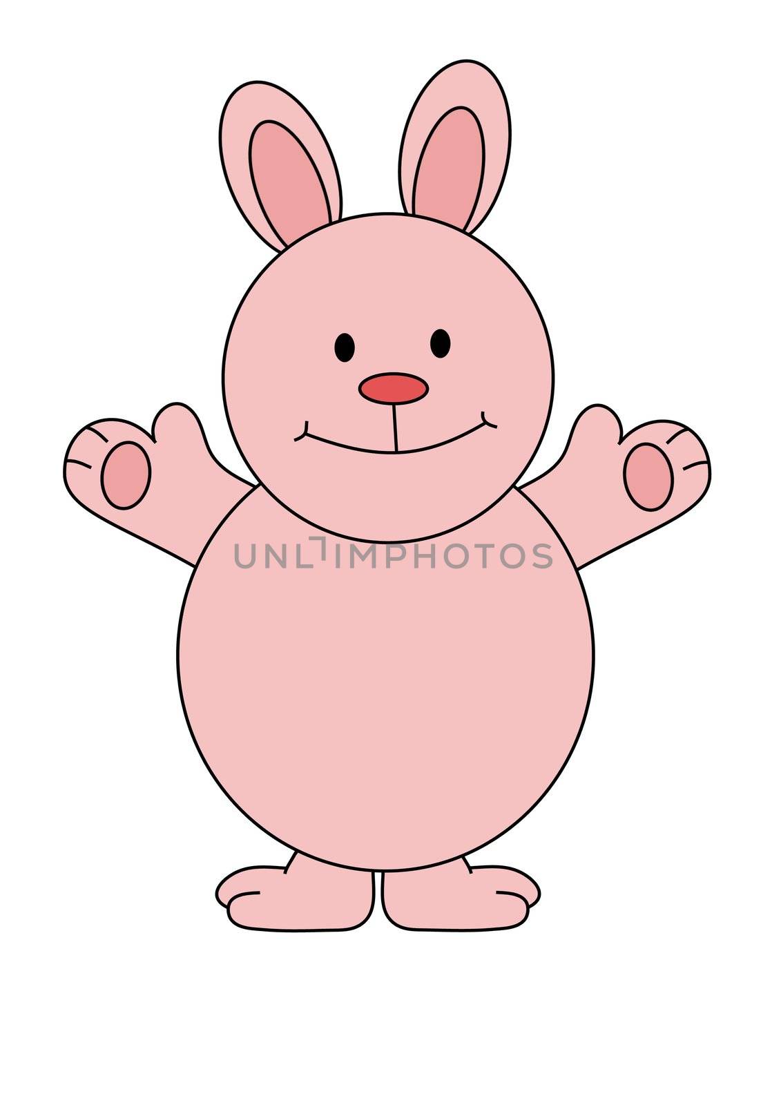 Illustration of a pink bunny rabbit