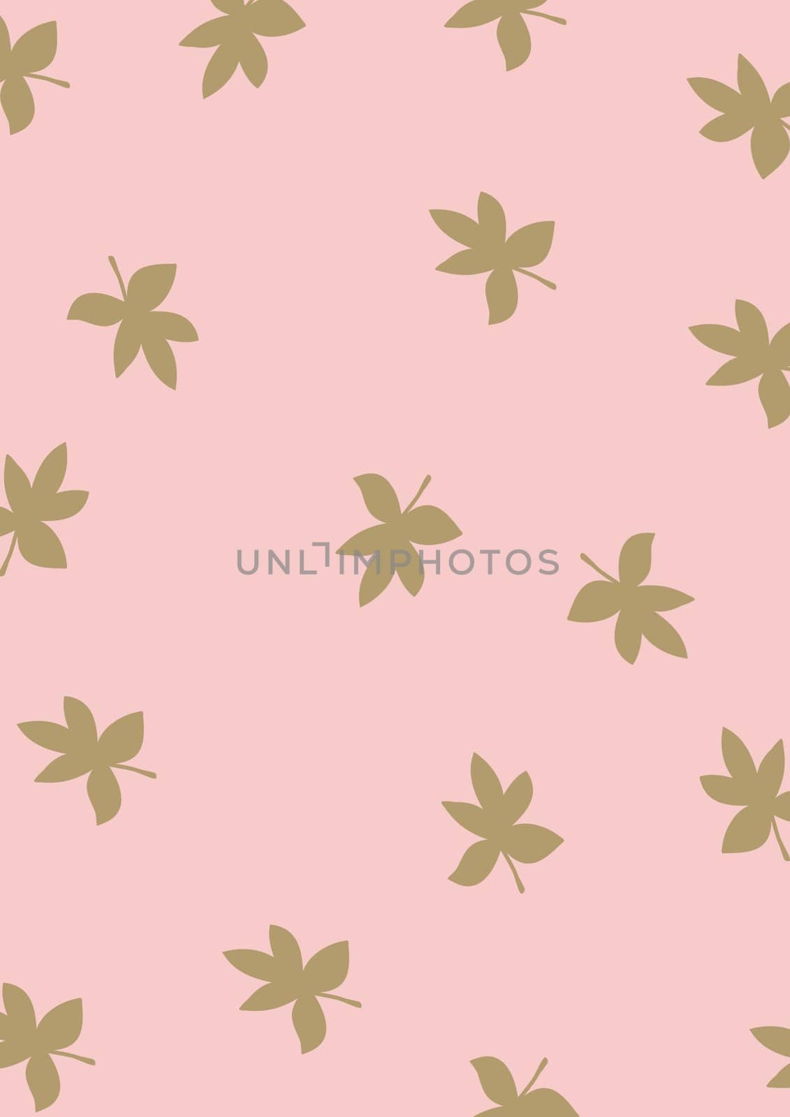 Illustration of brown leaves on a pink background