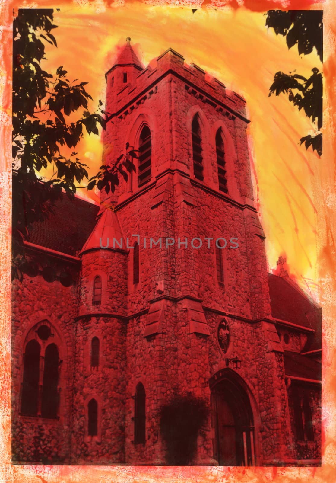 red church by morrbyte