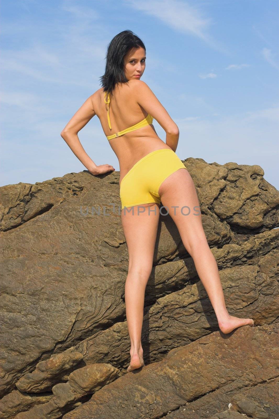 Yellow bikini by nightowlza