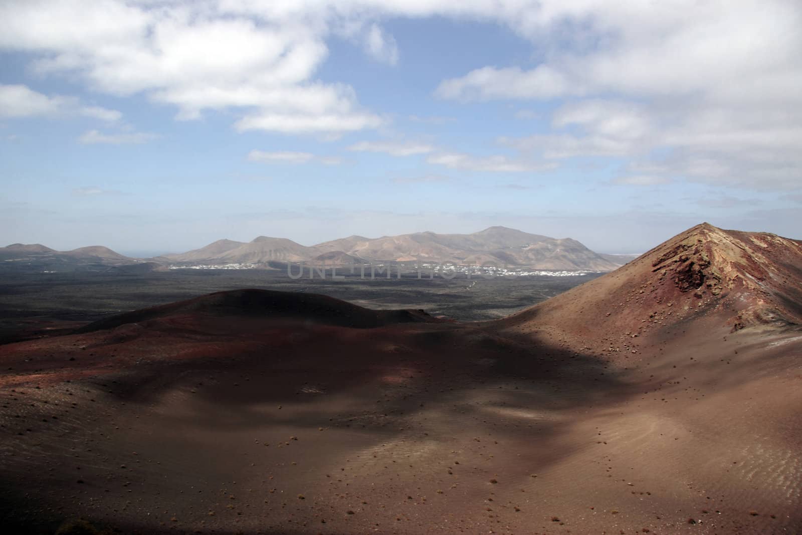 the volcanic landscape in the middle of the desert