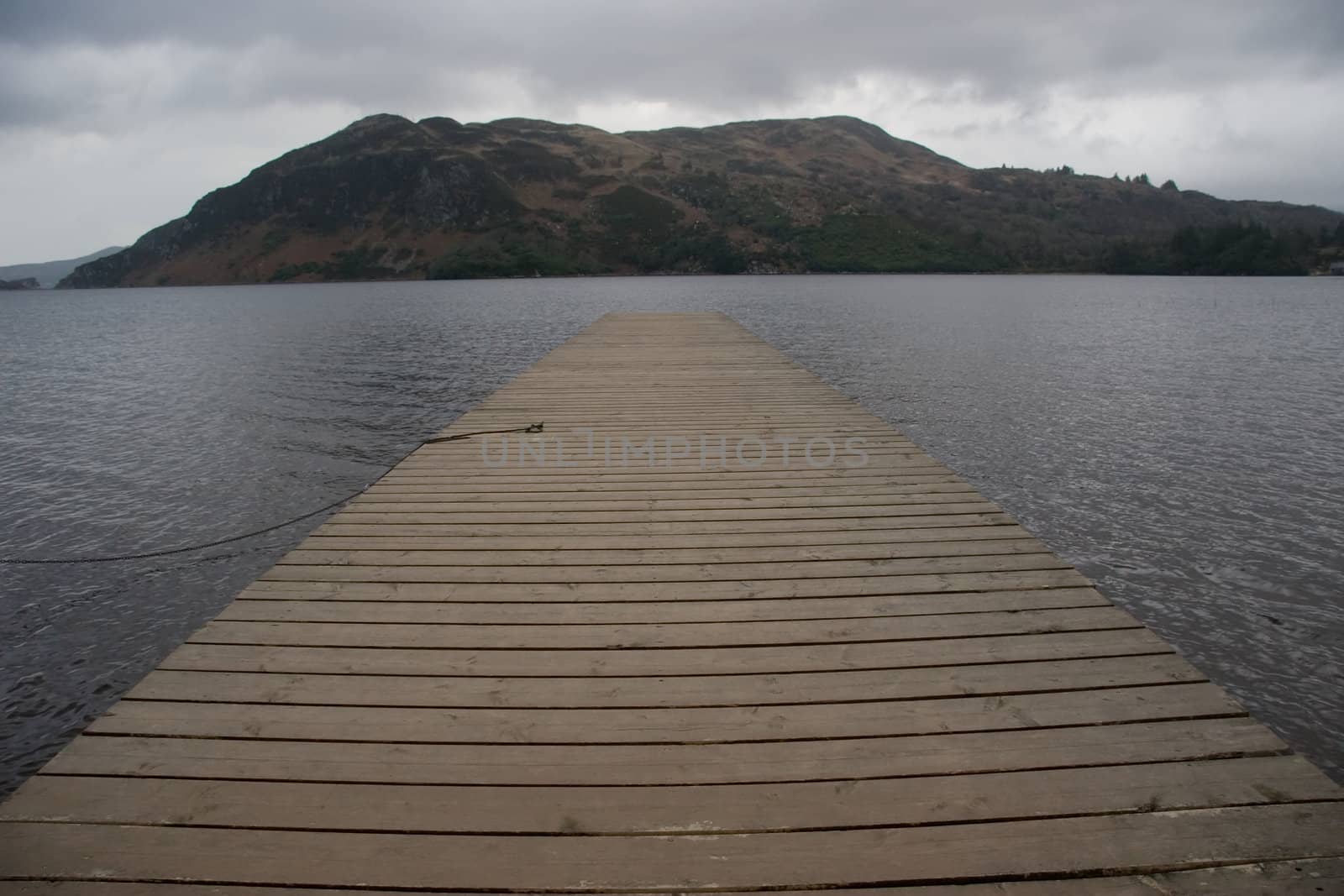 a wooden jetty over carragh lake county kerry ireland