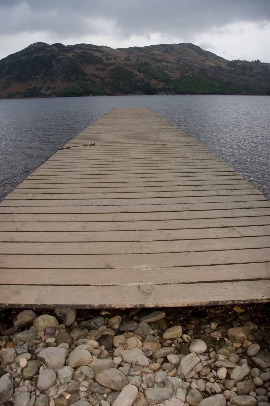 a wooden jetty over carragh lake county kerry ireland