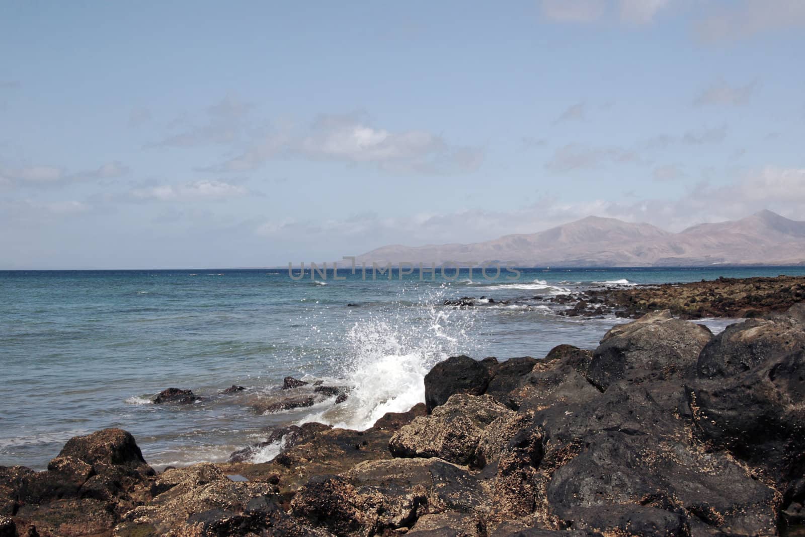 a view of the lanzarote coast line
