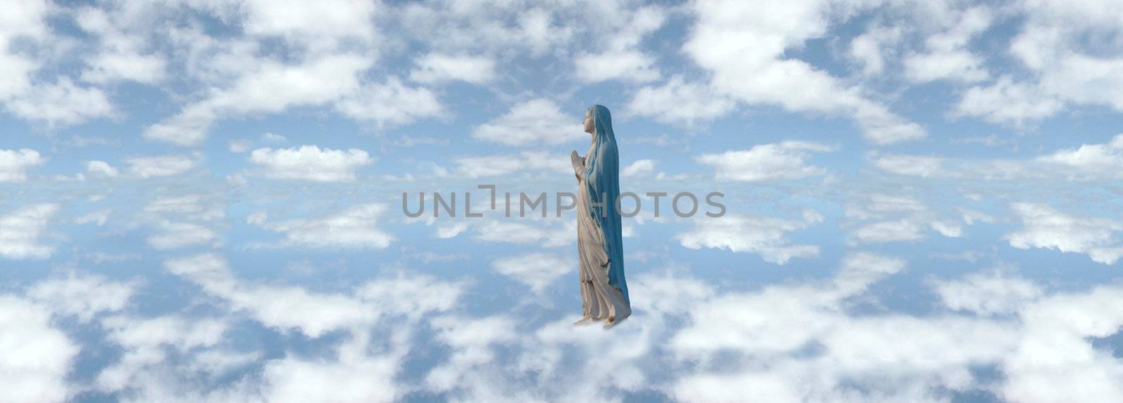 an image of mary in a heavenly setting
