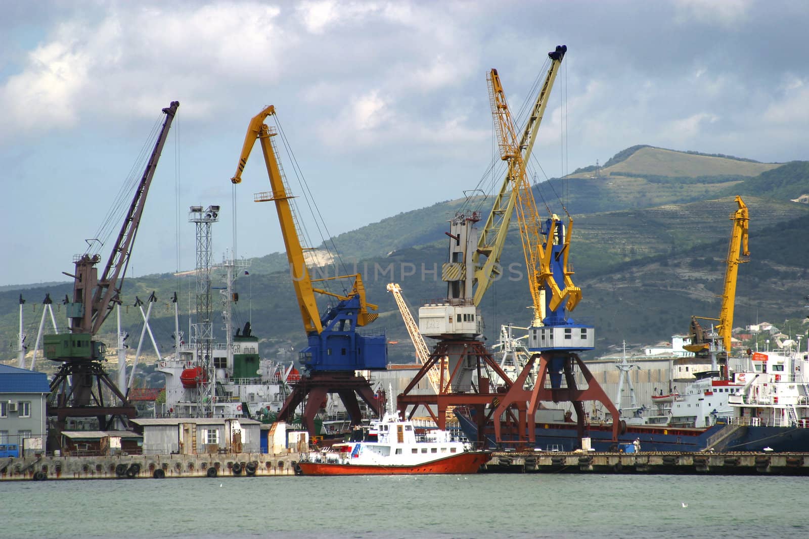 Fishermen boats at the port of Novorossisk