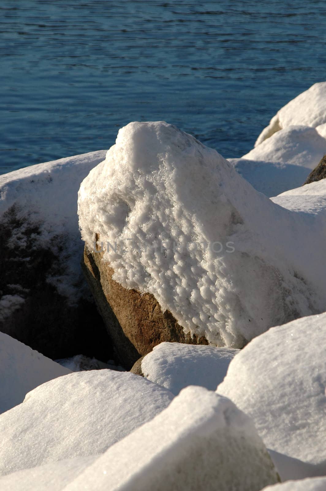 Rocks covered with snow