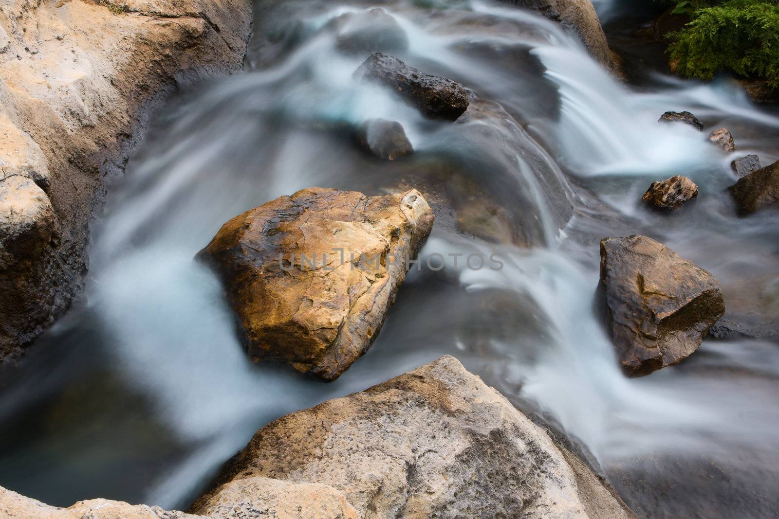 The silky water effect makes the water look like fog.