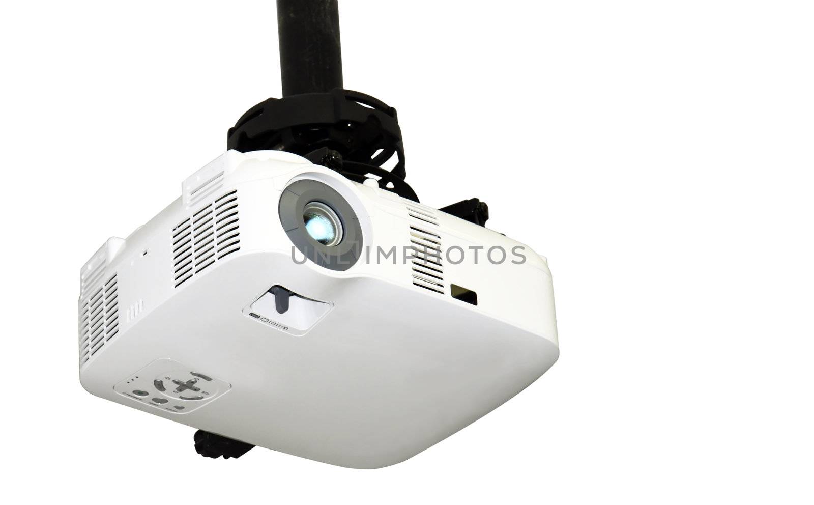 Ceiling projector isolated on white by Mirage3