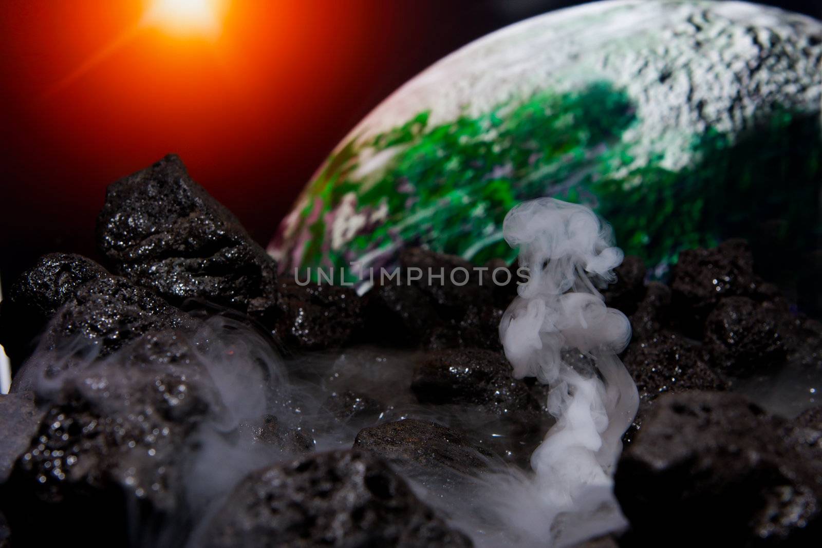Abstract view of earth from another planet by Coffee999