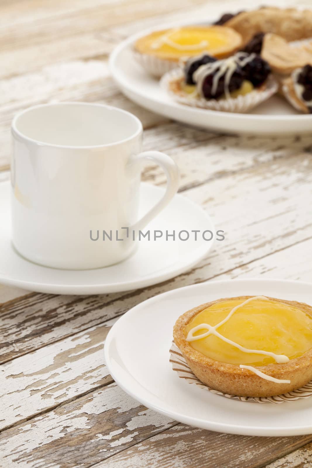 lemon tart and coffee by PixelsAway